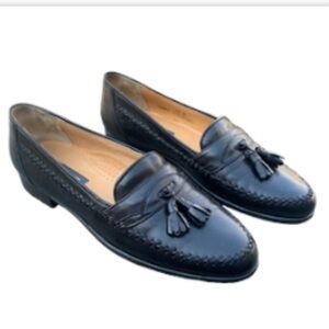 Bally Chancy Nappa Loafers Black  9.5 Tassels Preppy Casual Office Made In Italy